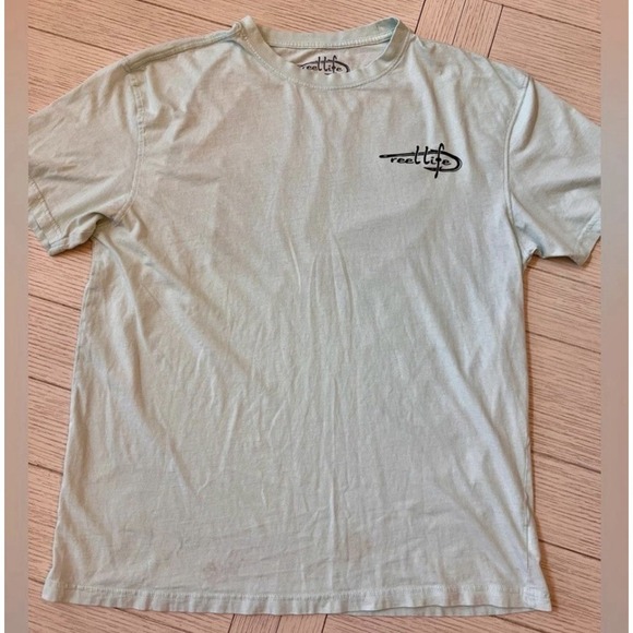 Reel Life Lt Green Cotton XL Short Sleeve T Shirt Outdoor Fishing Lightweight - Picture 5 of 8